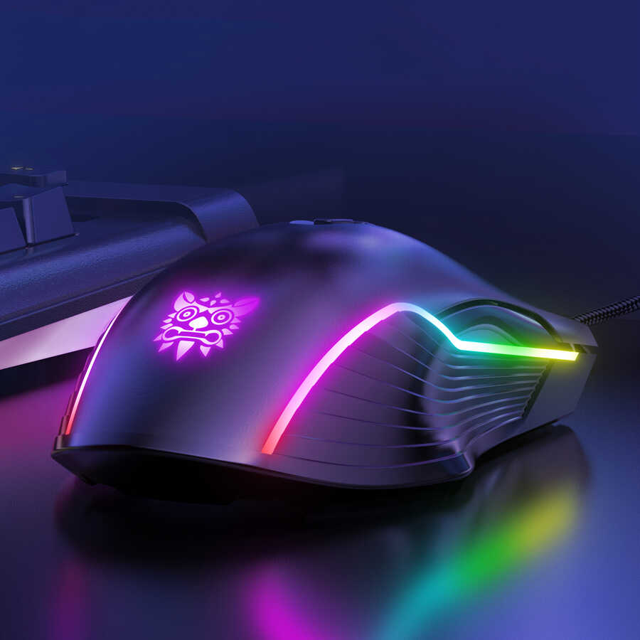 Onikuma CW905 RGB Oyuncu Mouse – 6400 DPI Ayarlanabilir, Full RGB Işıklandırma, Ergonomik Tasarımlı Kablolu Gaming Mouse